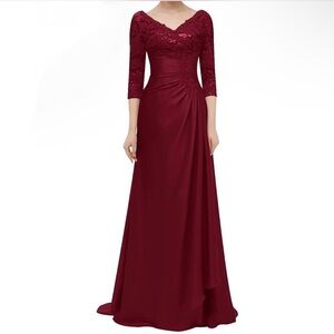 COPY - Burgundy V-Neck dress size 18